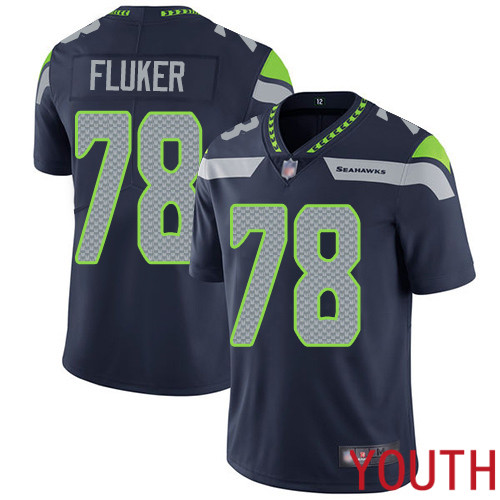 Seattle Seahawks Limited Navy Blue Youth D.J. Fluker Home Jersey NFL Football 78 Vapor Untouchable